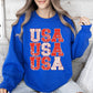 USA, Retro Patriotic, America, Stars, Red, 4th of July Sweatshirt