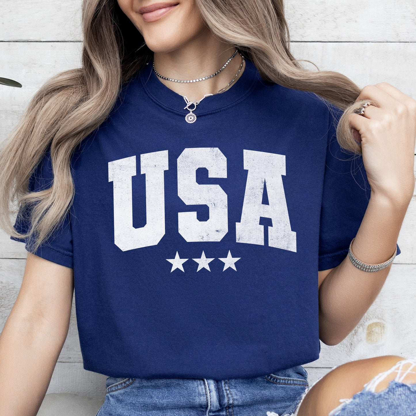 USA, Stars, Retro, Patriotic, America, 4th of July Tshirt Comfort Colors T-Shirt