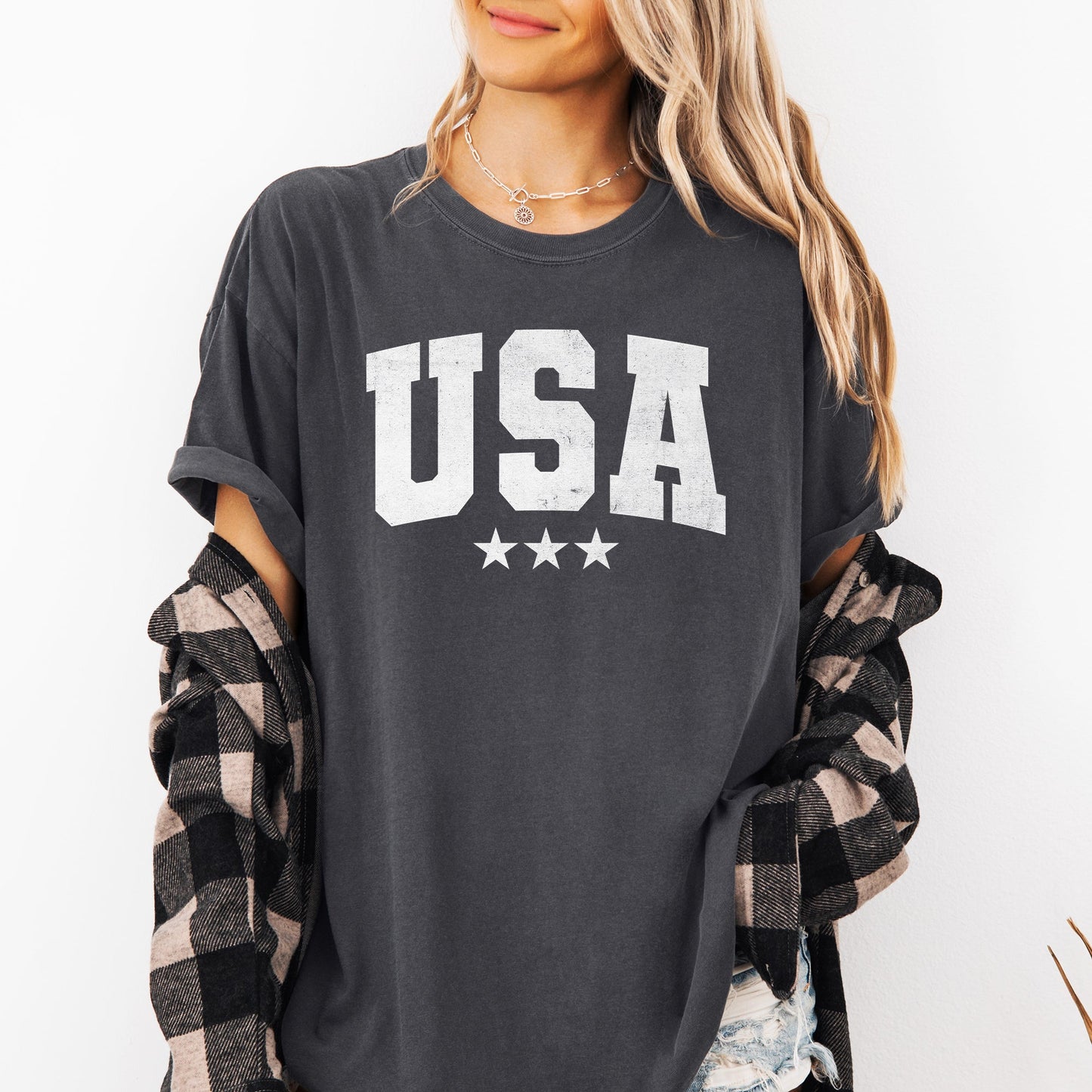 USA, Stars, Retro, Patriotic, America, 4th of July Tshirt Comfort Colors T-Shirt