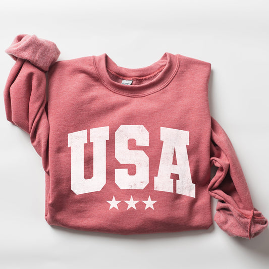 USA, Stars, Retro, Patriotic, America, 4th of July Sweatshirt