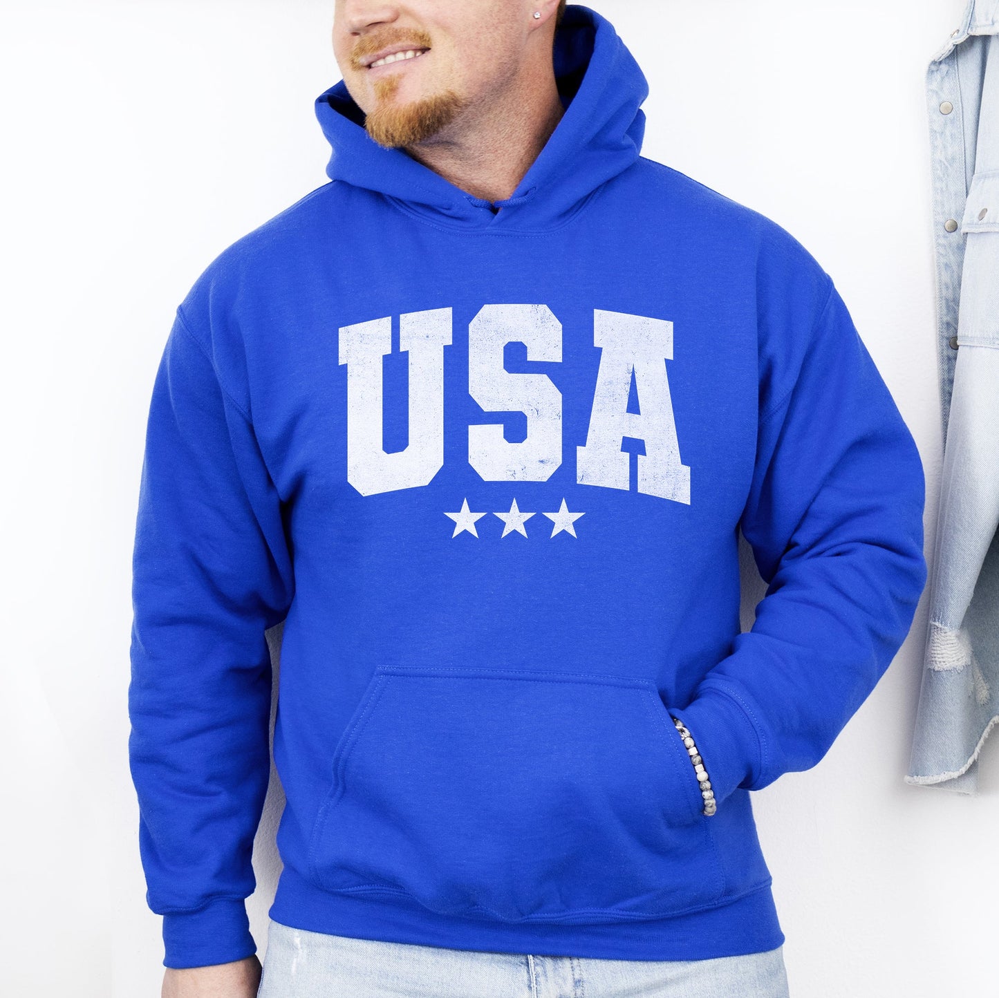 USA, Stars, Retro, Patriotic, America, 4th of July Hoodie, Hooded Sweatshirt