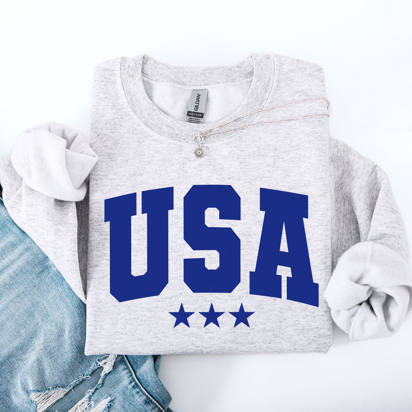 USA, Stars, Retro, Patriotic, America, 4th of July Sweatshirt