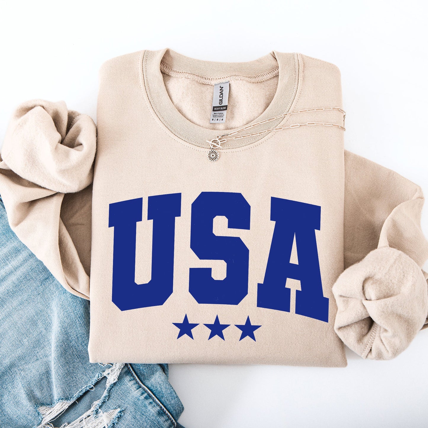 USA, Stars, Retro, Patriotic, America, 4th of July Sweatshirt