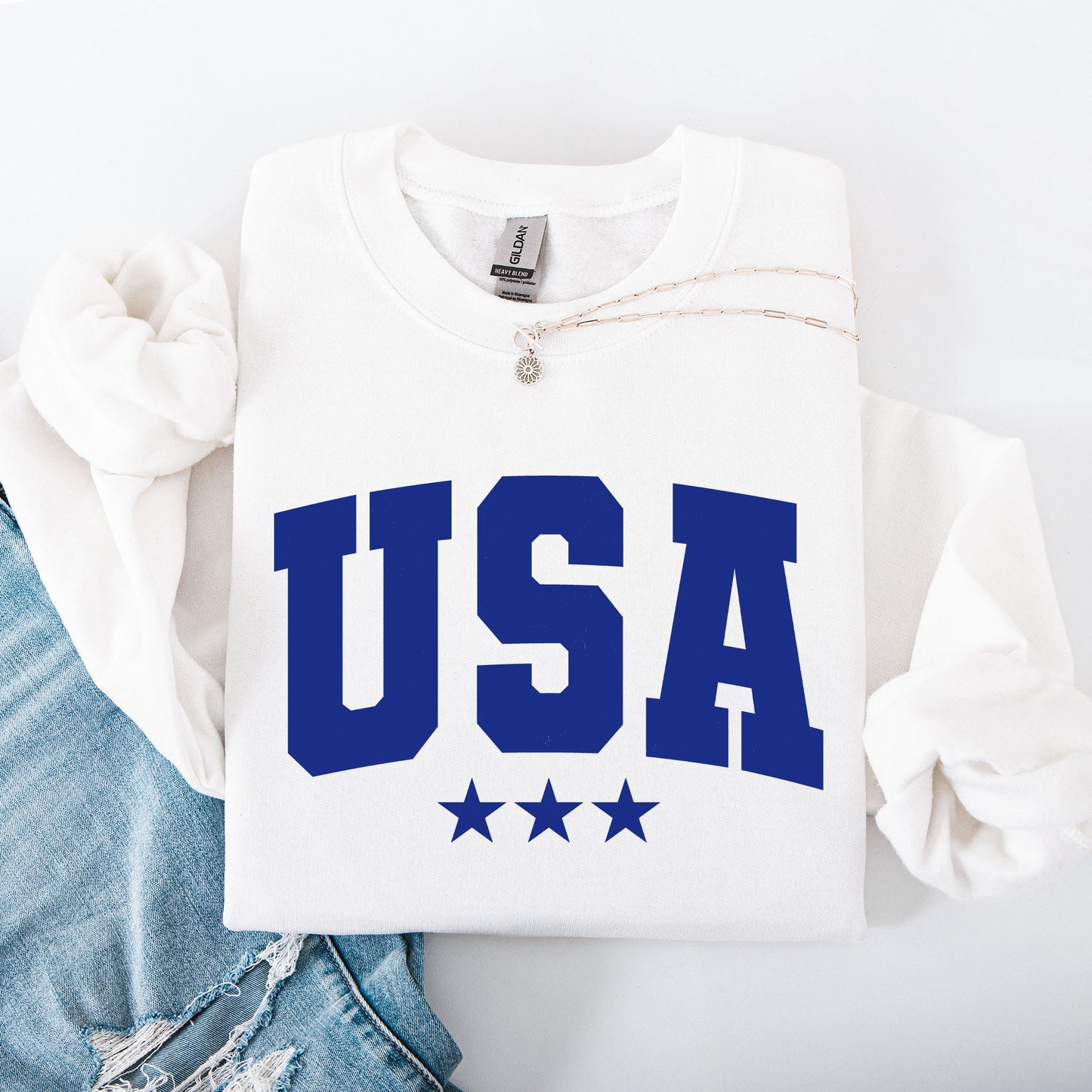 USA, Stars, Retro, Patriotic, America, 4th of July Sweatshirt