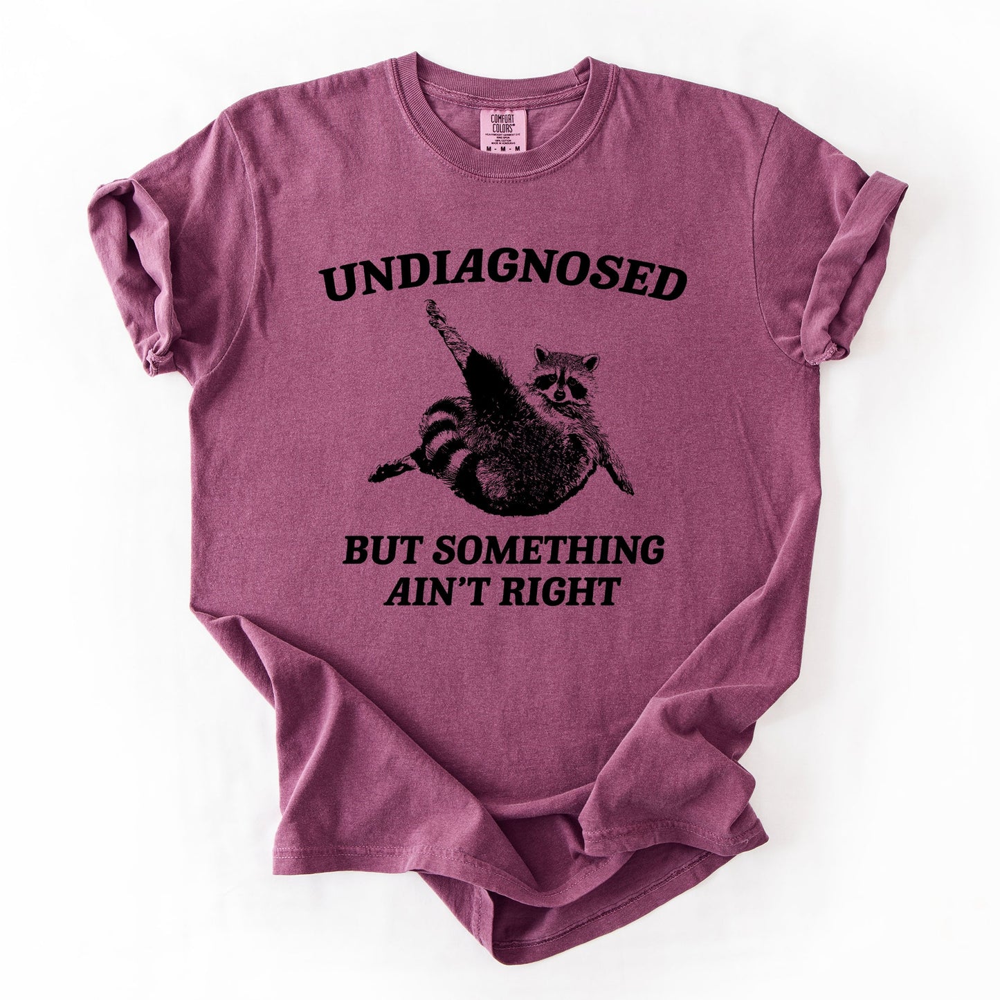 Undiagnosed, But Something Ain't Right, Raccoon, Funny, Sassy, Sarcastic Tshirt Comfort Colors T-Shirt