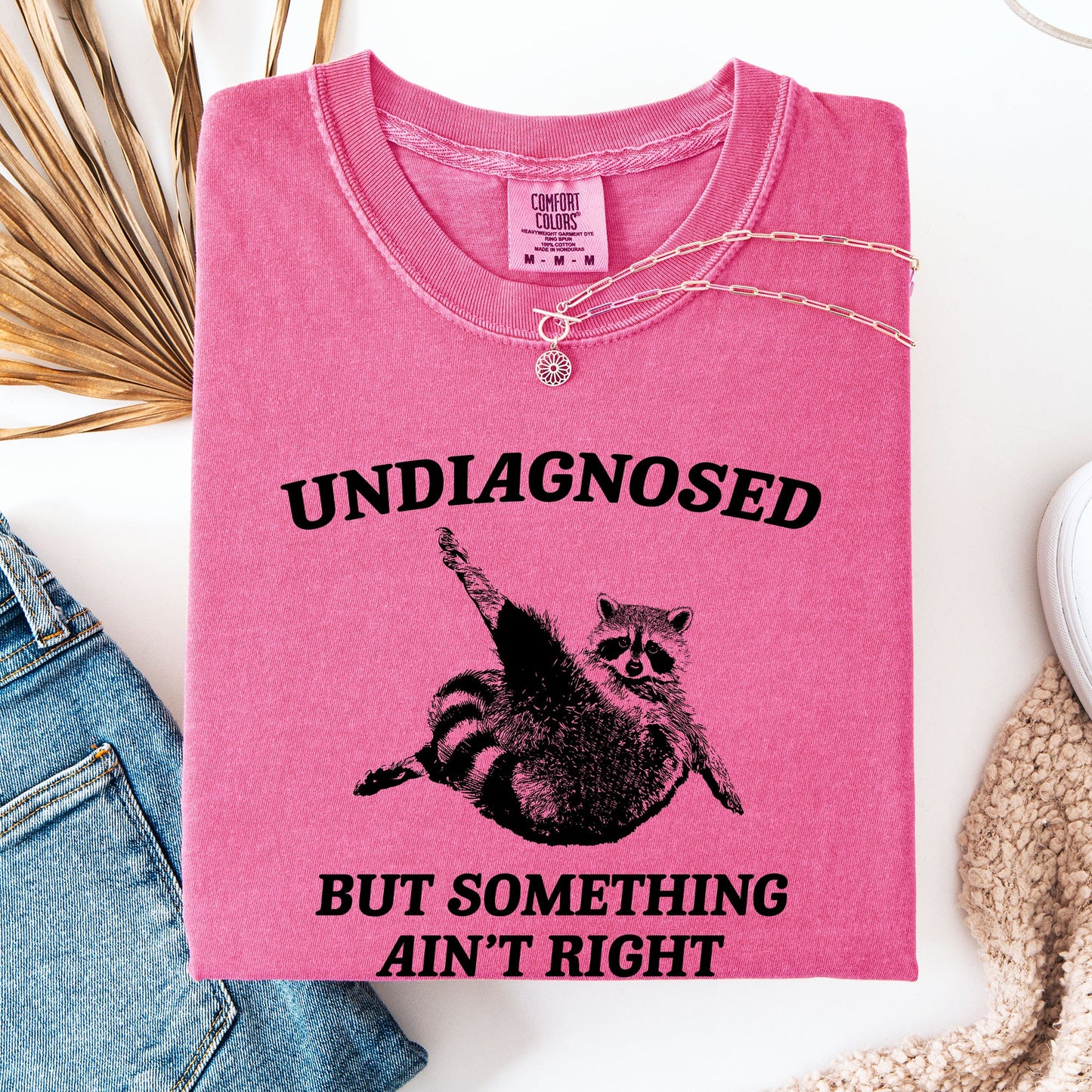 Undiagnosed, But Something Ain't Right, Raccoon, Funny, Sassy, Sarcastic Tshirt Comfort Colors T-Shirt