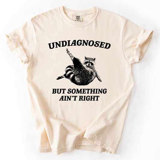 Undiagnosed, But Something Ain't Right, Raccoon, Funny, Sassy, Sarcastic Tshirt Comfort Colors T-Shirt