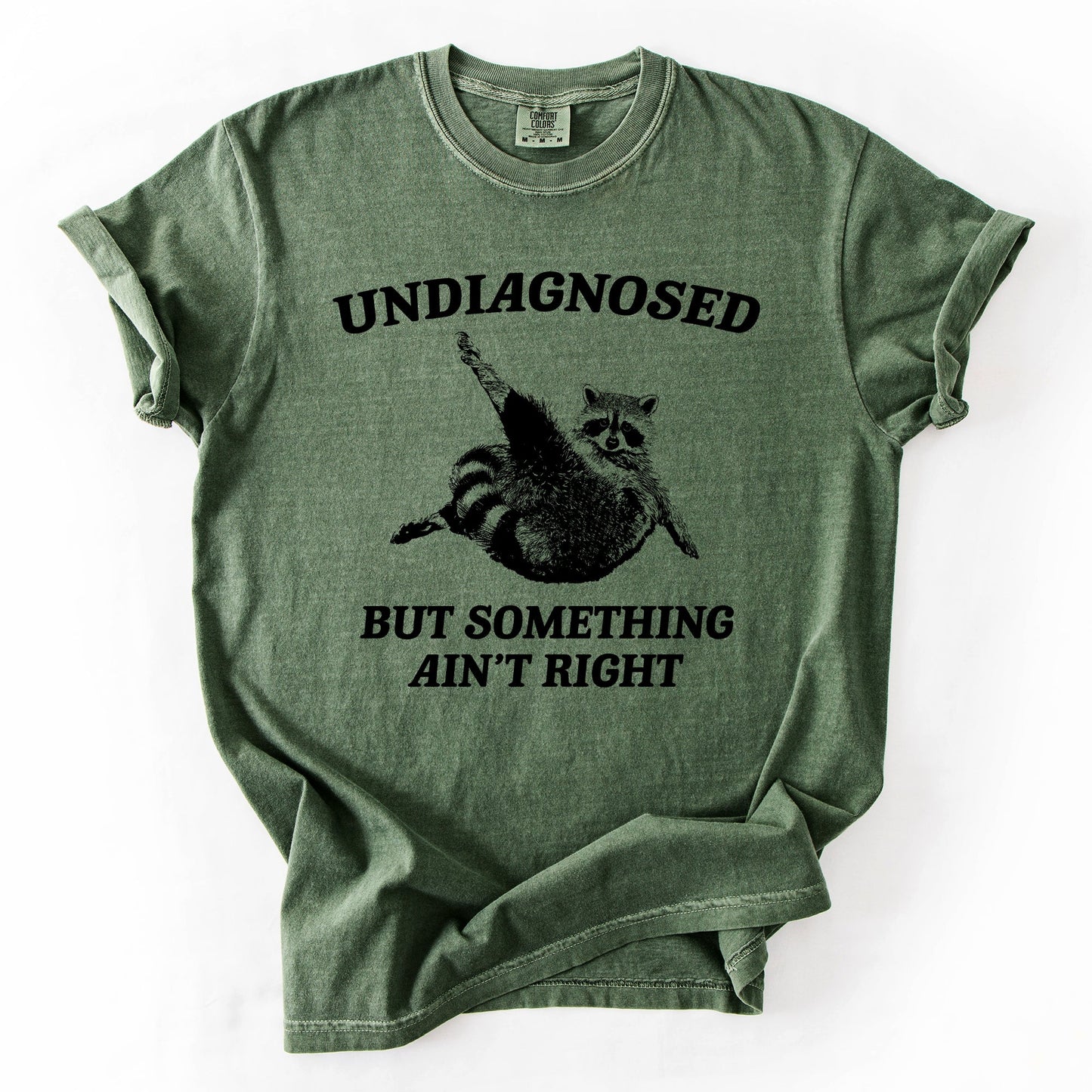 Undiagnosed, But Something Ain't Right, Raccoon, Funny, Sassy, Sarcastic Tshirt Comfort Colors T-Shirt