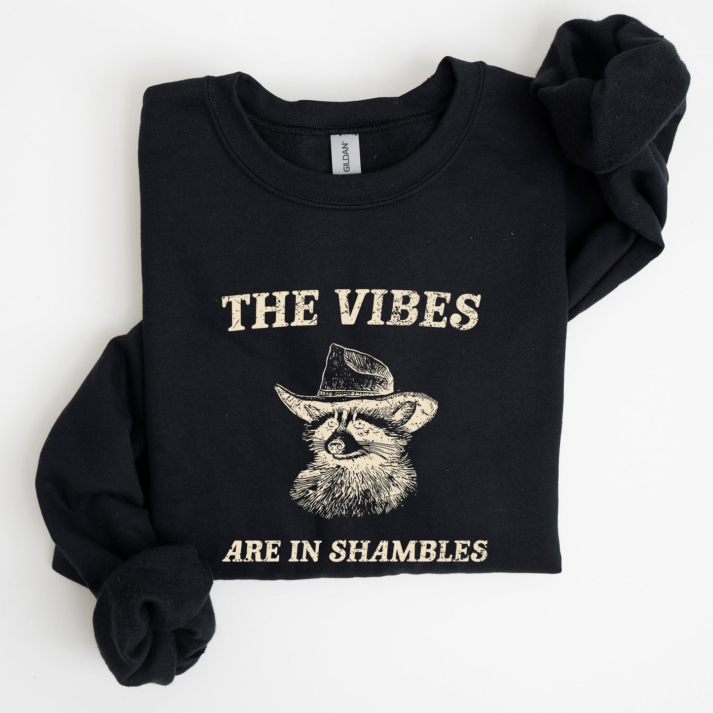 Vibes Are In Shambles, Raccoon, Meme, Aesthetic, Funny Sweatshirt