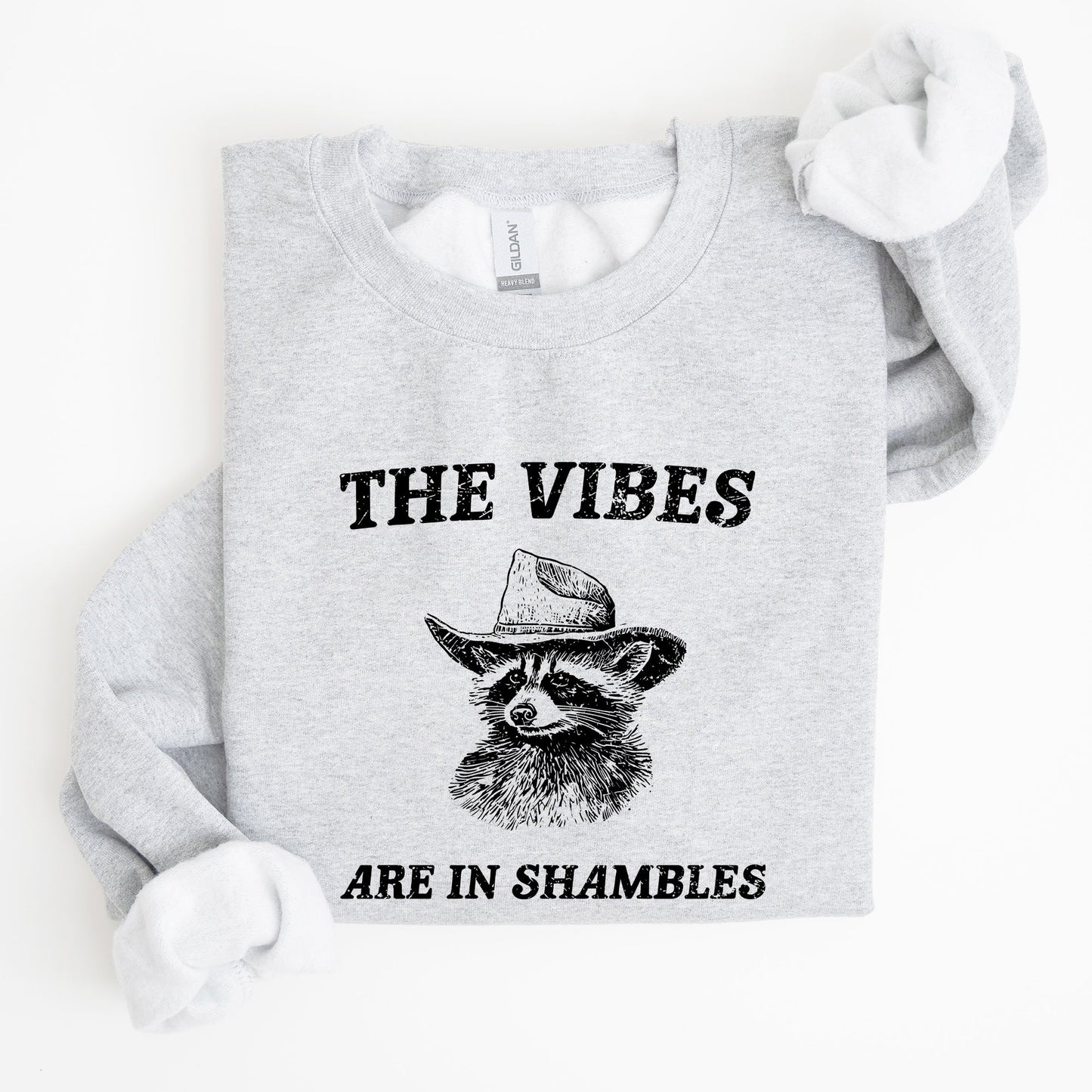 Vibes Are In Shambles, Raccoon, Meme, Aesthetic, Funny Sweatshirt