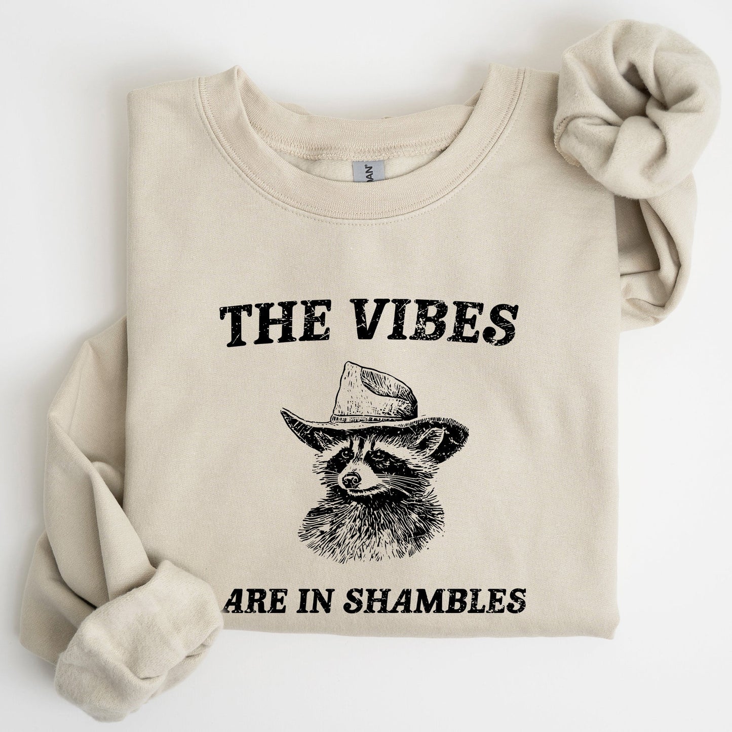 Vibes Are In Shambles, Raccoon, Meme, Aesthetic, Funny Sweatshirt