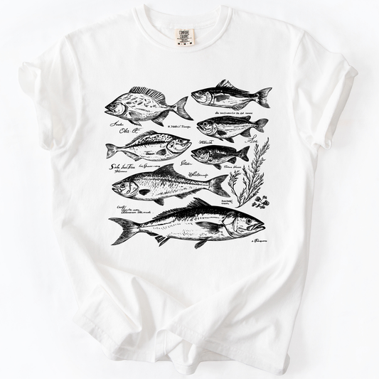 Vintage Fish, Retro Print, Classic, Fishing, Comfort Colors T-Shirt