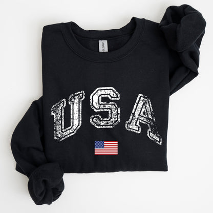 Vintage USA, Retro Flag, America, 4th of July Sweatshirt