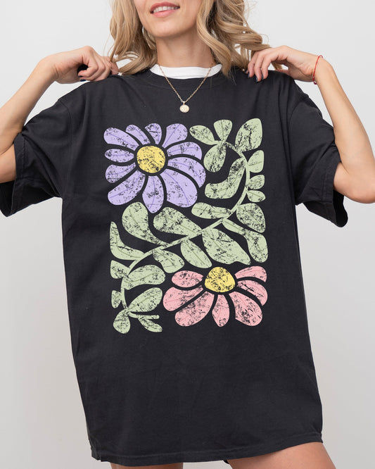 Vintage, Gorgeous Abstract Flowers, Boho Floral Design, Summer Vibes, Gardening, Festival, Nature Shirt Comfort Colors T-Shirt
