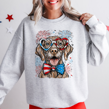 Vizsla Patriotic Dog, USA, America, Pet Lover, 4th of July Sweatshirt