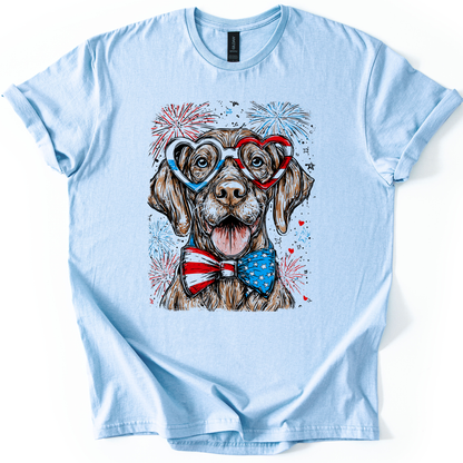 Vizsla Patriotic Dog, USA, America, Pet Lover, 4th of July, Soft Style T-Shirt