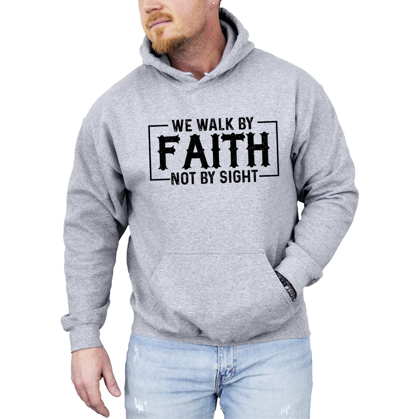 We Walk By Faith, Not By Sight, Christian, Jesus, Gospel, Religious Hoodie, Hooded Sweatshirt