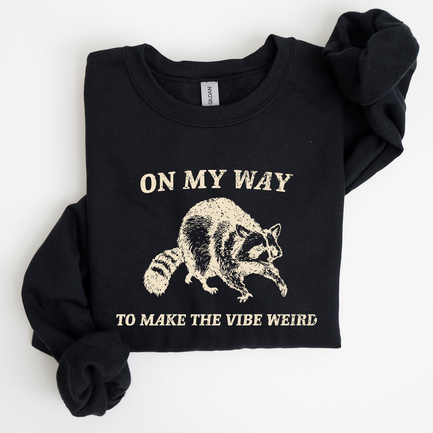 Weird Vibes, Raccoon, Meme, Aesthetic, Funny Sweatshirt