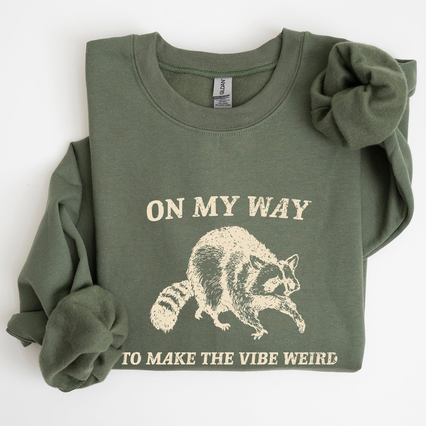 Weird Vibes, Raccoon, Meme, Aesthetic, Funny Sweatshirt