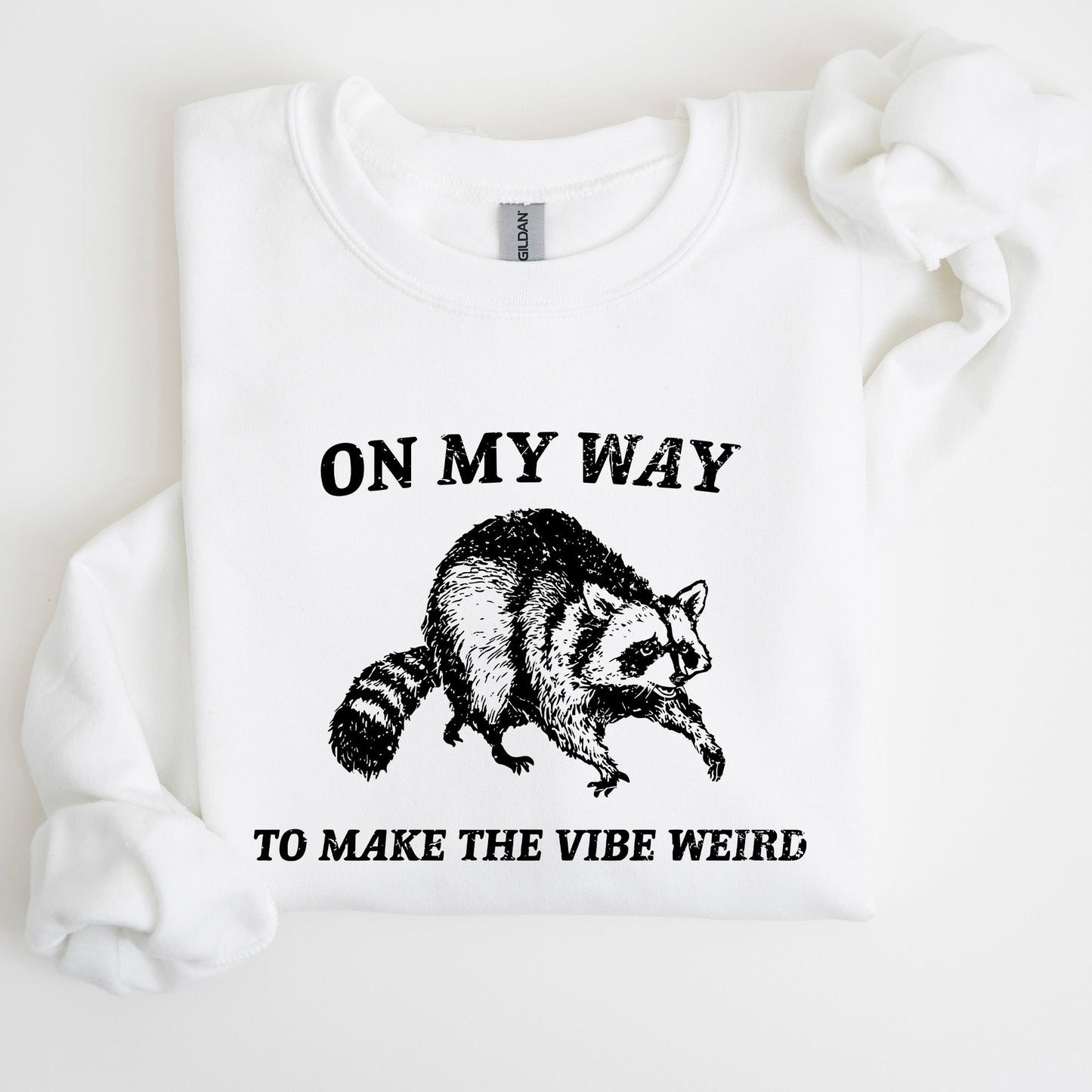 Weird Vibes, Raccoon, Meme, Aesthetic, Funny Sweatshirt