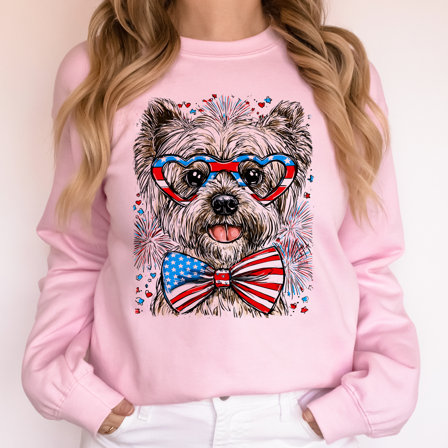 Westie, West Highland White Terrier Patriotic Dog, USA, America, Pet Lover, 4th of July Sweatshirt