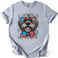 Wheaten Terrier Patriotic Dog, USA, America, Pet Lover, 4th of July, Soft Style T-Shirt