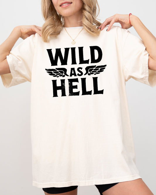 Wild As Hell, Motorcycle, Trendy, Vintage, Retro, Biker Tshirt Comfort Colors T-Shirt
