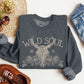 Wild Soul, Cow Skull, Western, Desert Sweatshirt