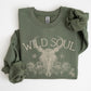 Wild Soul, Cow Skull, Western, Desert Sweatshirt