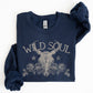Wild Soul, Cow Skull, Western, Desert Sweatshirt