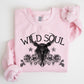 Wild Soul, Cow Skull, Western, Desert Sweatshirt