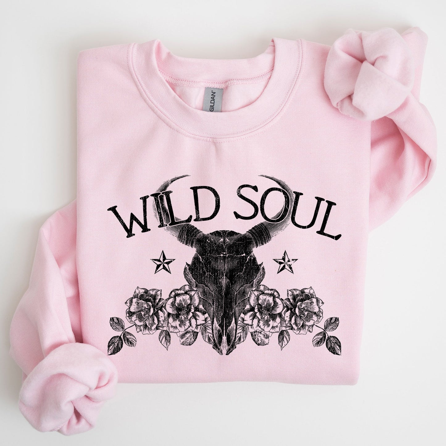 Wild Soul, Cow Skull, Western, Desert Sweatshirt