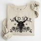 Wild Soul, Cow Skull, Western, Desert Sweatshirt
