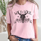 Wild Soul, Cowboy, Skull, Roses, Country, Cowgirl, Tshirt Comfort Colors T-Shirt