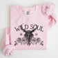 Wild Soul, Cowboy, Skull, Roses, Country, Cowgirl Sweatshirt