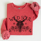 Wild Soul, Cowboy, Skull, Roses, Country, Cowgirl Sweatshirt
