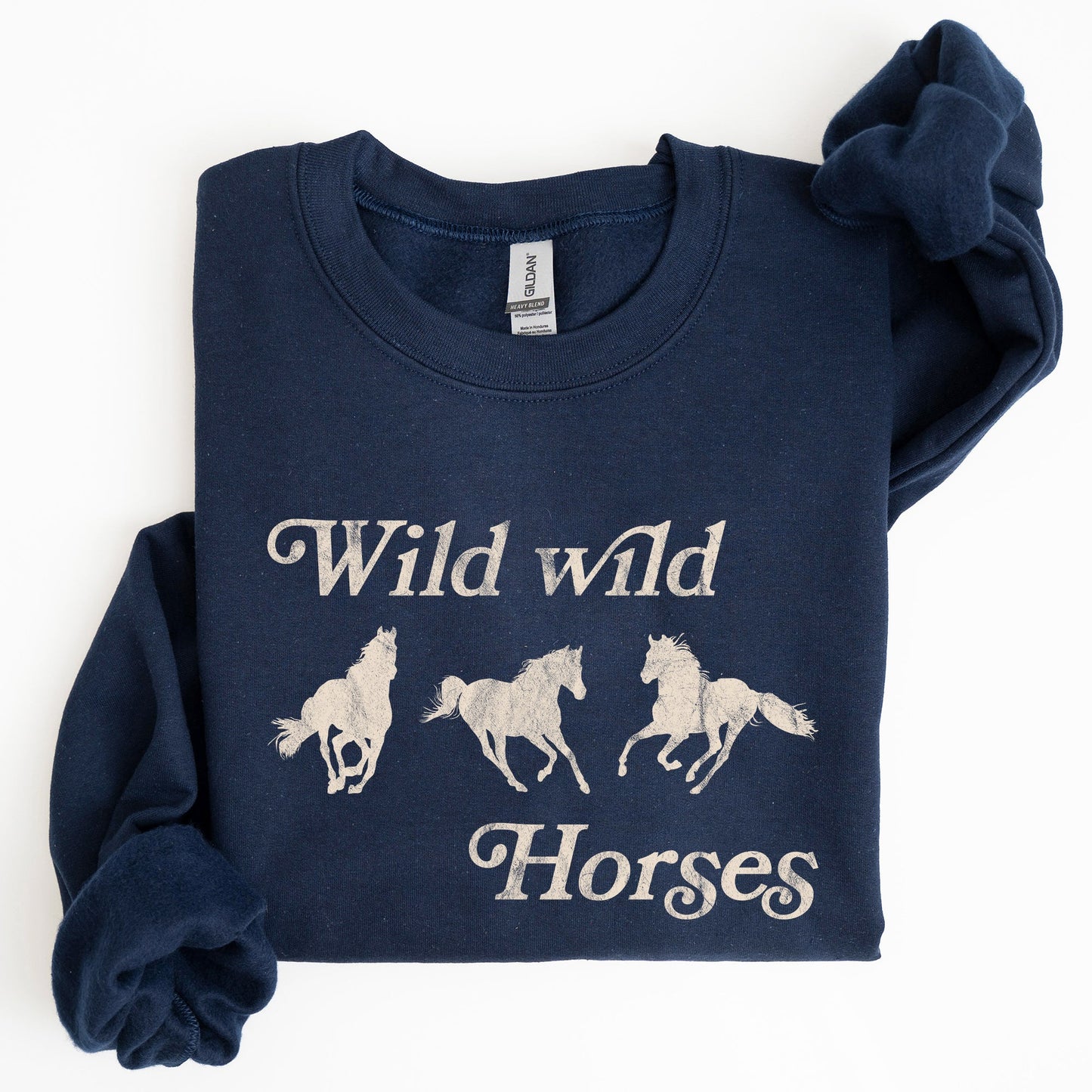 Wild Wild Horses, Country, Cowboy, Retro, Cowgirl Sweatshirt