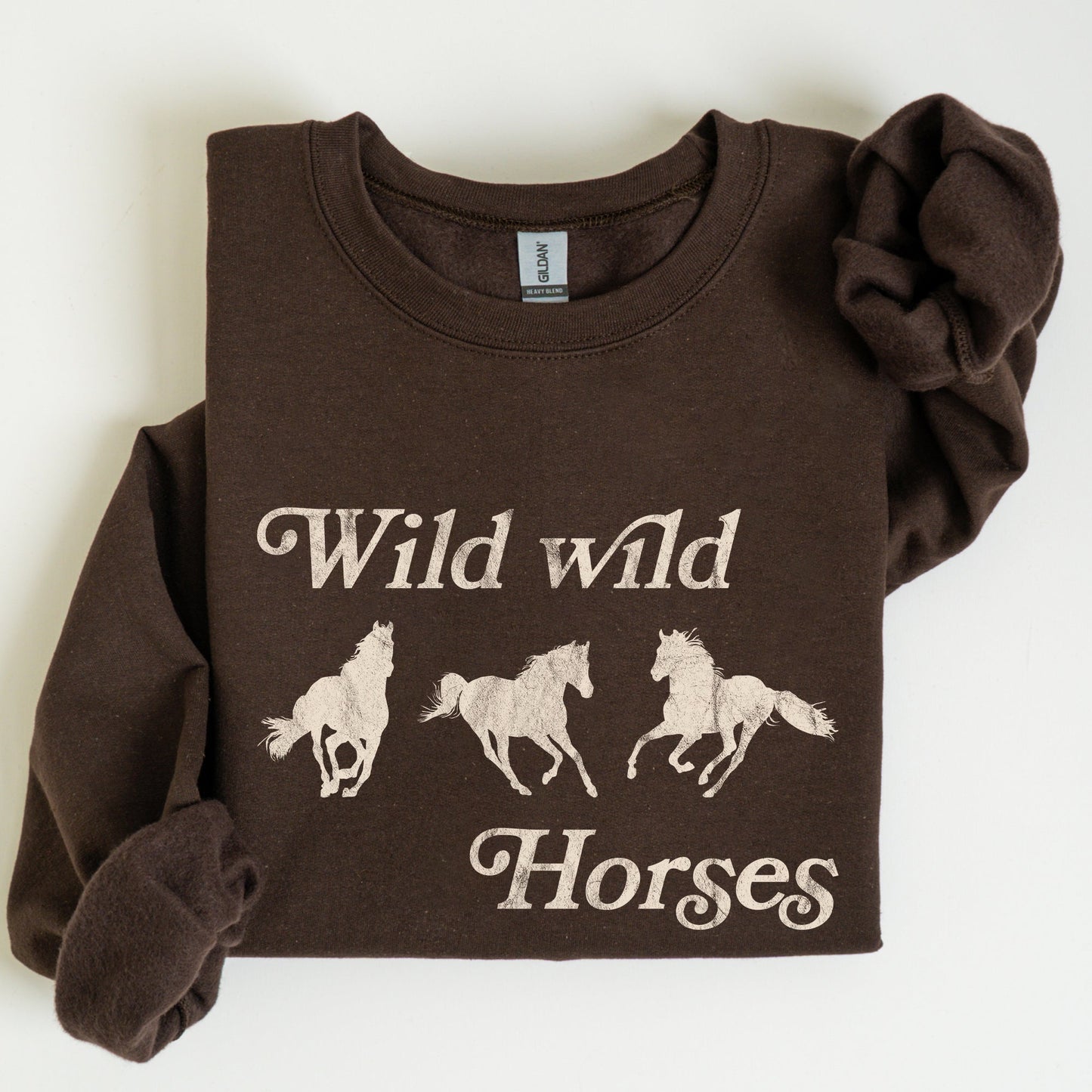 Wild Wild Horses, Country, Cowboy, Retro, Cowgirl Sweatshirt