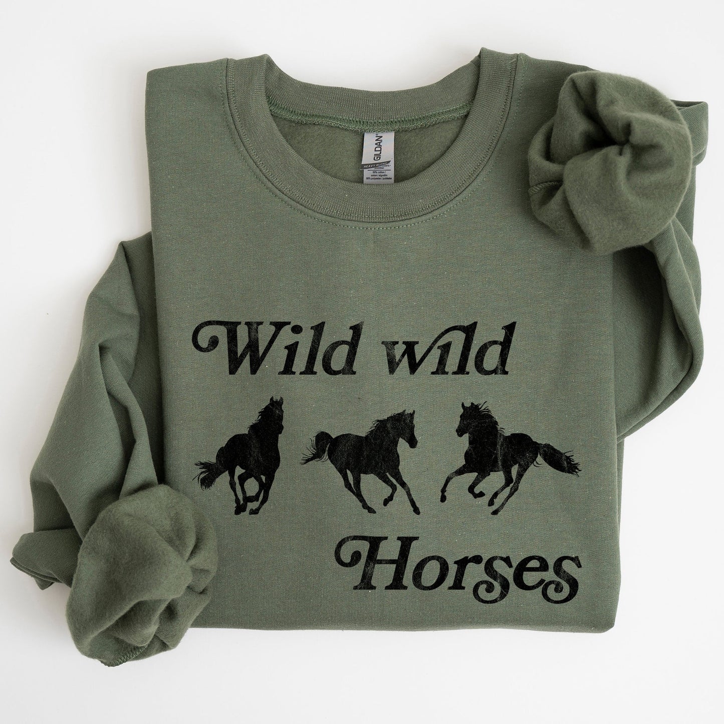Wild Wild Horses, Country, Cowboy, Retro, Cowgirl Sweatshirt