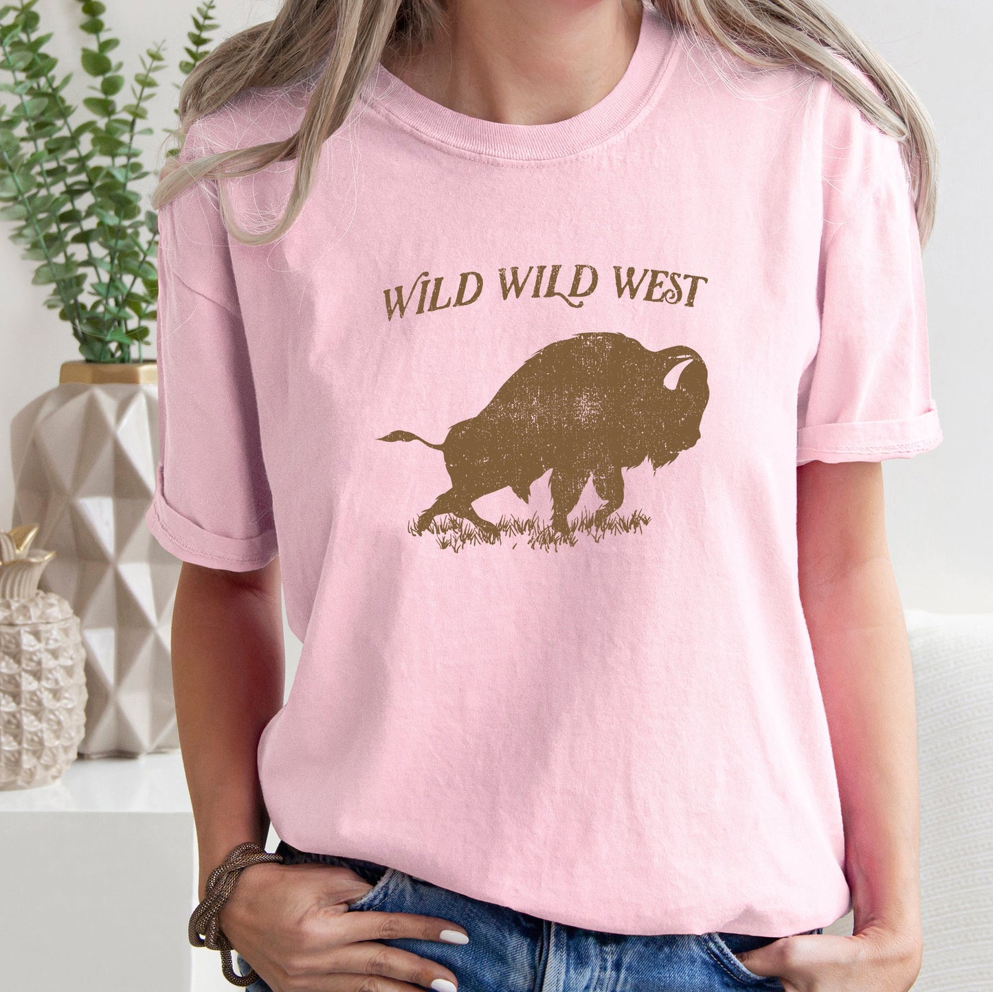 Wild Wild West, Buffalo, Country, Cowboy, Cowgirl, Tshirt Comfort Colors T-Shirt