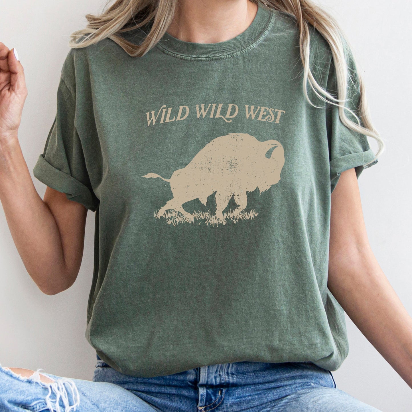 Wild Wild West, Buffalo, Country, Cowboy, Cowgirl, Tshirt Comfort Colors T-Shirt