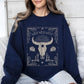 Wild Wild West, Cow Skull, Rose, Western, Country Sweatshirt