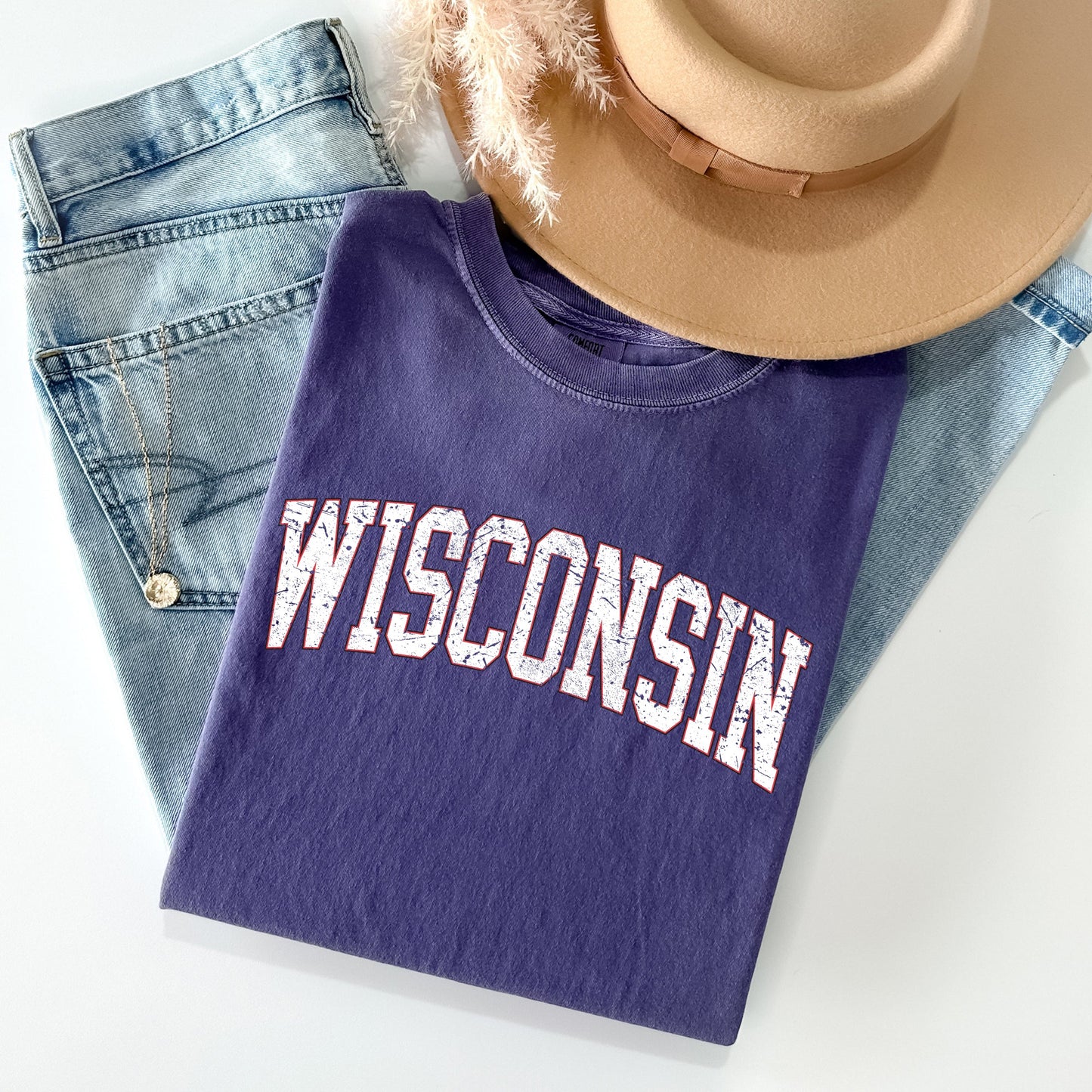 Wisconsin, Football, Sports, Game Day, Big Game, Touchdown, Tailgate Party, University, College, State Tshirt Comfort Colors T-Shirt