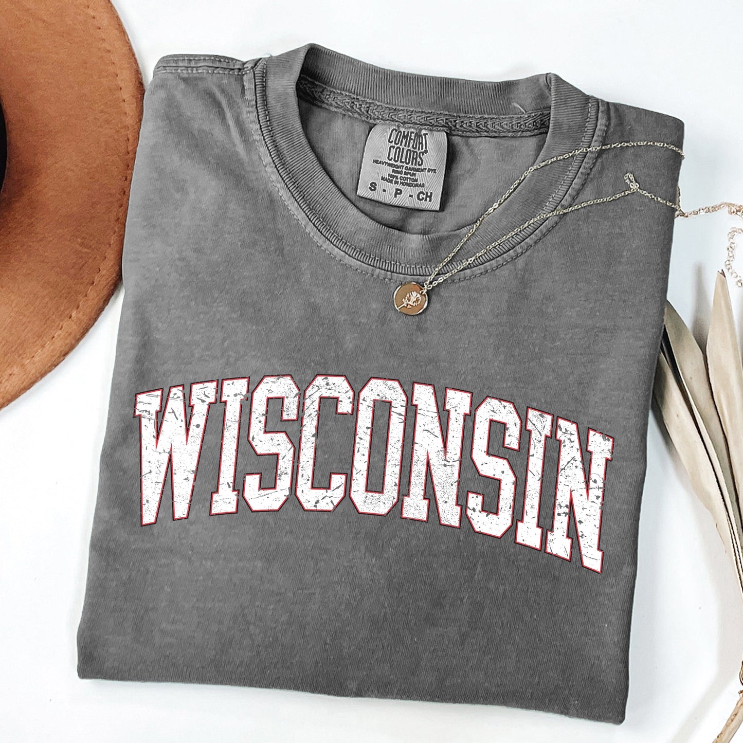 Wisconsin, Football, Sports, Game Day, Big Game, Touchdown, Tailgate Party, University, College, State Tshirt Comfort Colors T-Shirt