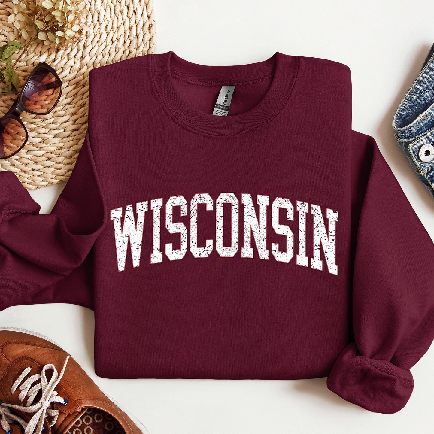 Wisconsin, Football, Sports, Game Day, Big Game, Touchdown, Tailgate Party, University, College, State Sweatshirt