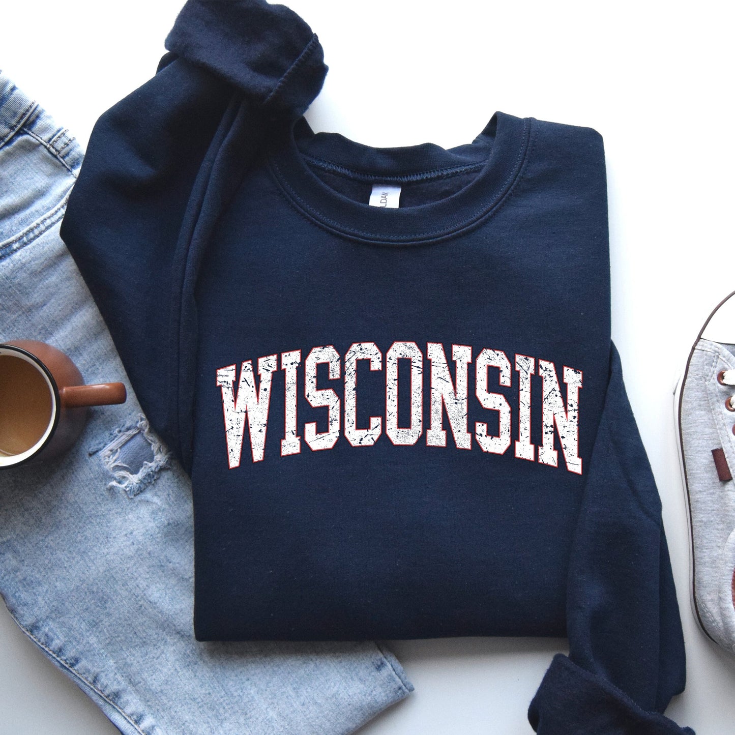 Wisconsin, Football, Sports, Game Day, Big Game, Touchdown, Tailgate Party, University, College, State Sweatshirt