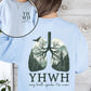 YHWH Lungs Christian, Front and Back, Every Breath Speak His Name, Hebrew, Name of God, Faith Apparel Sweatshirt