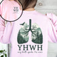 YHWH Lungs Christian, Front and Back, Every Breath Speak His Name, Hebrew, Name of God, Faith Apparel Sweatshirt