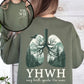 YHWH Lungs Christian, Front and Back, Every Breath Speak His Name, Hebrew, Name of God, Faith Apparel Sweatshirt