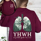 YHWH Lungs Christian, Front and Back, Every Breath Speak His Name, Hebrew, Name of God, Faith Apparel Sweatshirt